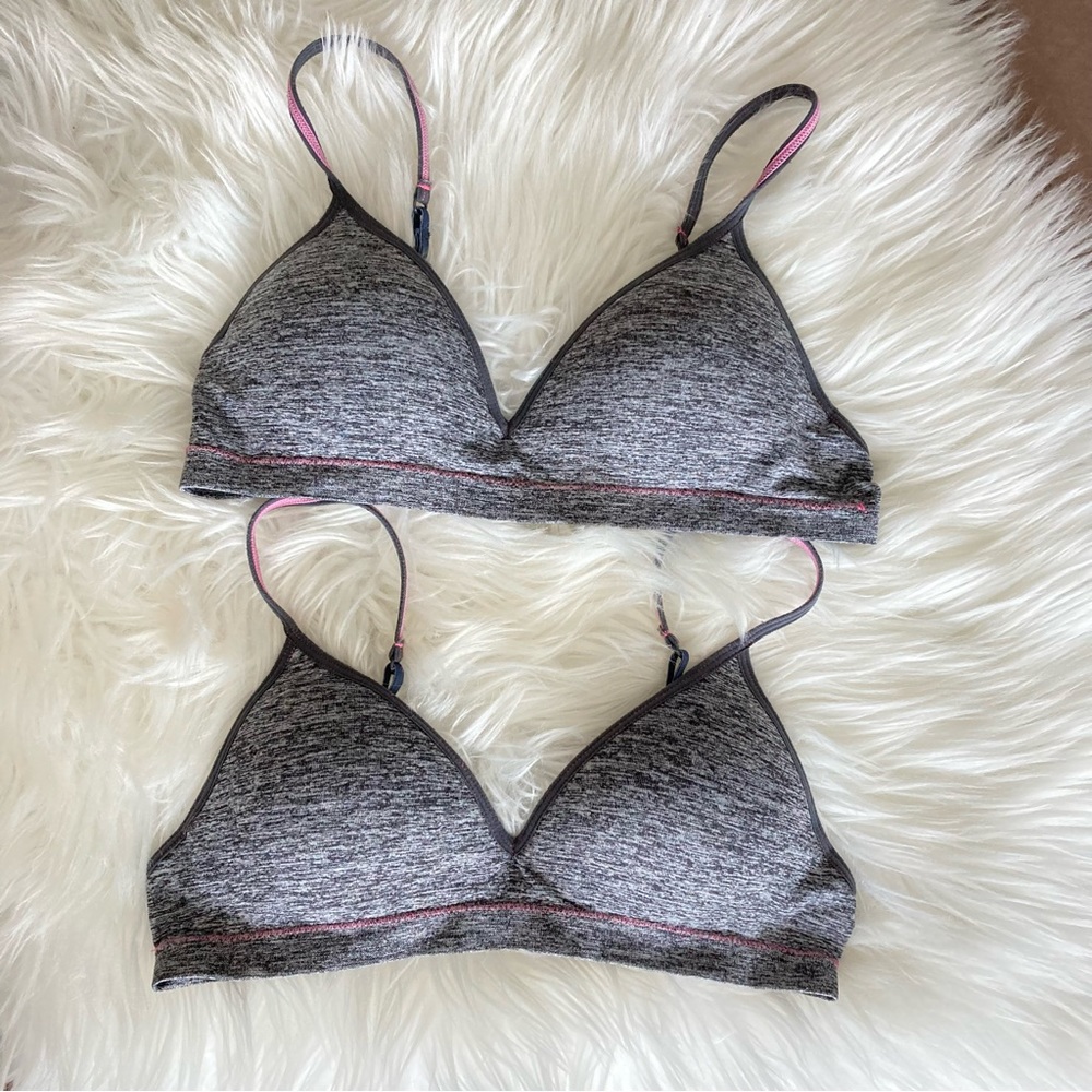 Set of 2 (two) SO Gray Seamless Bralette Everyday Bras 34
